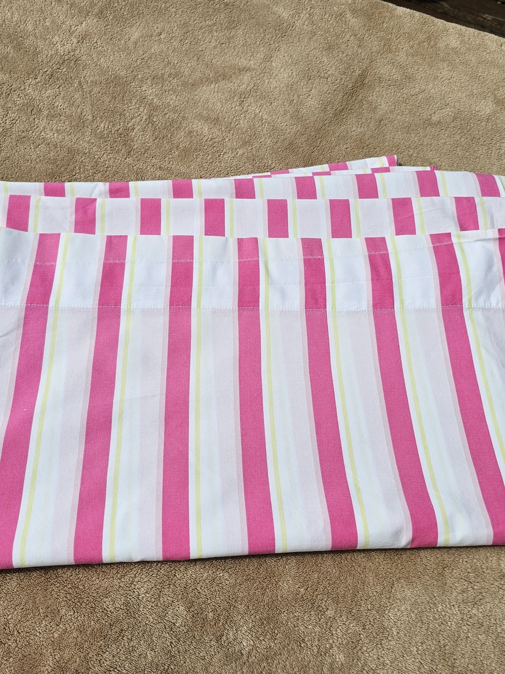 Pottery Barn Kids Pink Stripe Flat Sheet. Twin
